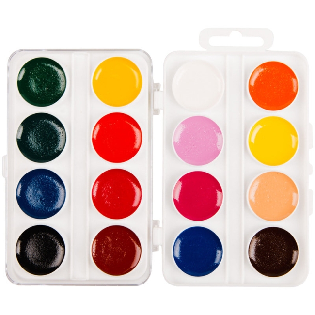 Акварель Гамма "Пчелка" медовая 16 цветов в пластиковом кейсе купить в художественном магазине ArtCraft.Space с доставкой по всему миру Акварель Гамма "Пчелка" медовая 16 цветов в пластиковом кейсе купить в художественном магазине ArtCraft.Space с доставкой по всему миру