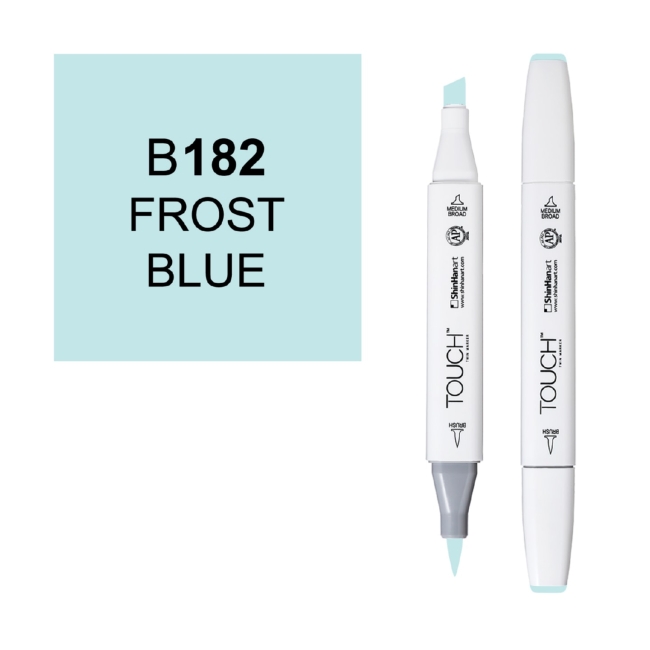 Маркер двухсторонний спиртовой  TOUCH TWIN BRUSH B182 Синий морозный