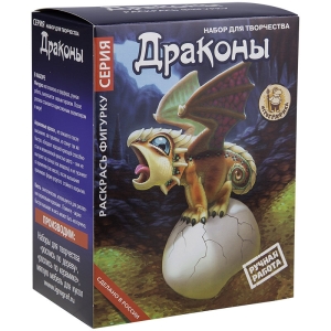 Набор для росписи фигурки из керамики Игрографика с акриловыми красками "Дракон крикун"