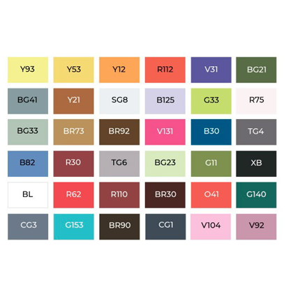 Набор маркеров Скетчмаркер / Sketchmarker "Basic 4 - Базовый набор" 36 цветов в сумке купить в магазине ArtCraft.Space с доставкой по всему миру