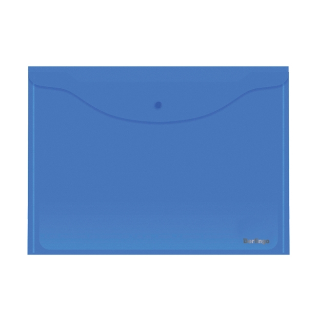 Папка-конверт на кнопке Berlingo, А3, 180мкм, синяя Папка-конверт на кнопке Berlingo, А3, 180мкм, синяя