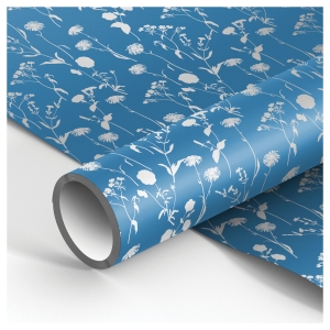 Упаковочная бумага глянц. 70*100см, MESHU "Silver flowers", 90г/м2