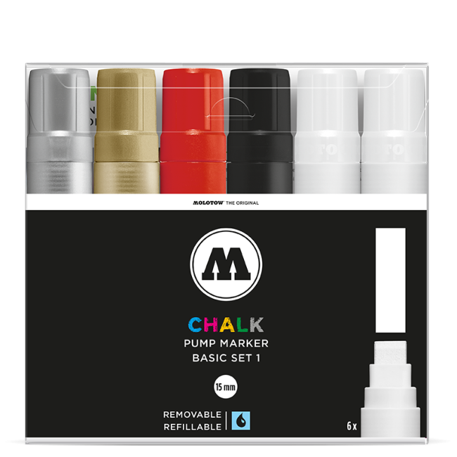 Molotow Набор маркеров Chalk Marker 15mm Basic Set 1 6 шт 200476 15 мм