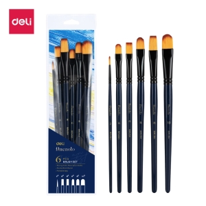 Набор кистей Finenolo мягкая синтетика 6шт (круглая №2, плоские №6, 8, овальные №6, 8, 10) в блистере