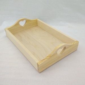 Заготовка для декорирования поднос с сердцем 38х25х8,4см,