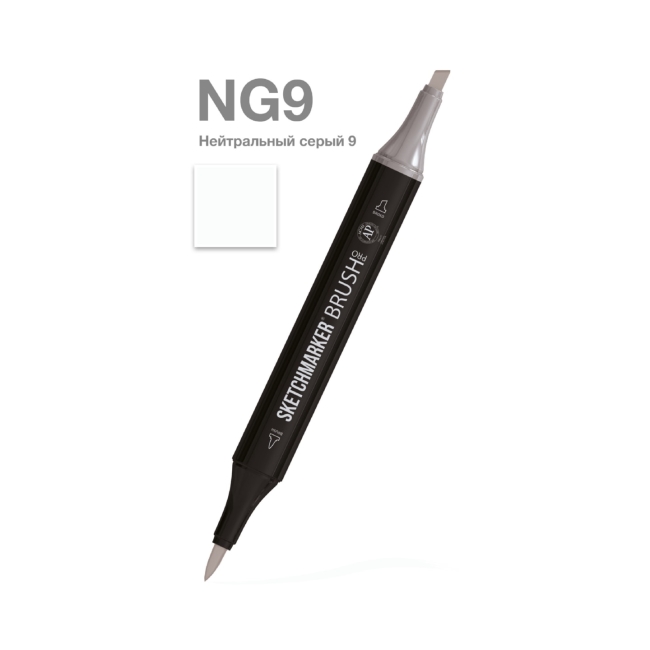 Маркер SKETCHMARKER Brush двухсторонний на спирт.основе цв.NG9 Нейтральный серый 9