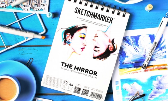 Скетчбук SKETCHMARKER THE MIRROR A4, 220г/м.кв 30л на спирали Скетчбук SKETCHMARKER THE MIRROR A4, 220г/м.кв 30л на спирали