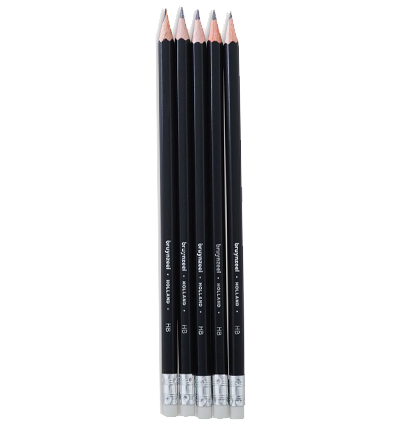 Набор чернографитных карандашей Bruynzeel Graphite Pencils HB 5 штук с ластиком купить в магазине карандашей ArtCraft.Space с доставкой по РФ и СНГ