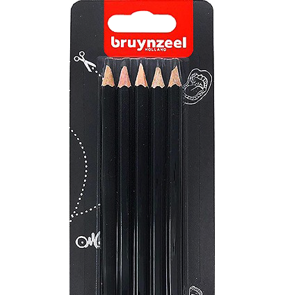 Набор чернографитных карандашей Bruynzeel Graphite Pencils HB 5 штук с ластиком купить в магазине карандашей ArtCraft.Space с доставкой по РФ и СНГ