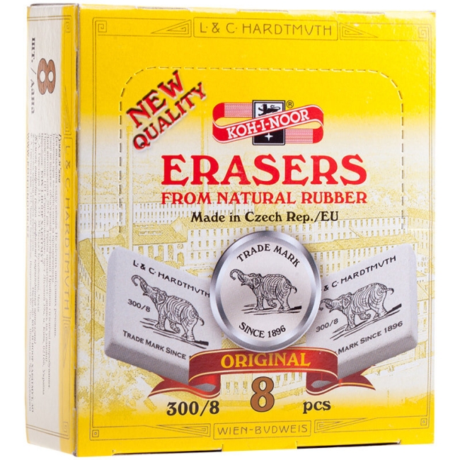 Ластик Koh-I-Noor "Elephant" 300/ 8 прямоугольный из каучука купить в художественном магазине ArtCraft.Space с доставкой по всему миру Ластик Koh-I-Noor "Elephant" 300/ 8 прямоугольный из каучука купить в художественном магазине ArtCraft.Space с доставкой по всему миру