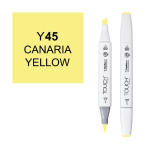 Маркер двухсторонний спиртовой TOUCH TWIN BRUSH Y45 Желтый канареечный Маркер двухсторонний спиртовой TOUCH TWIN BRUSH Y45 Желтый канареечный
