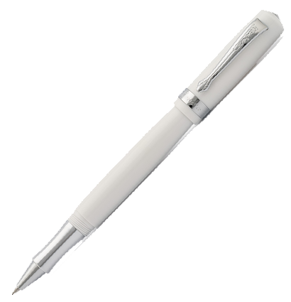 Ручка-роллер KAWECO STUDENT 0.7мм белый корпус с хромированными вставками,