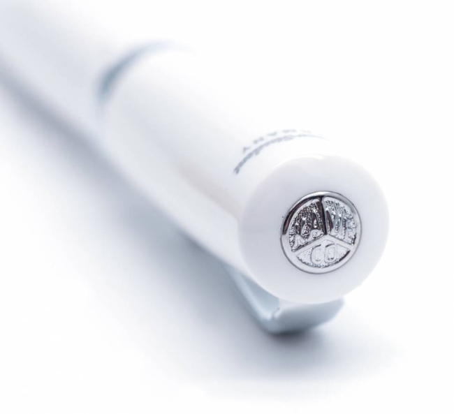 Ручка-роллер KAWECO STUDENT 0.7мм белый корпус с хромированными вставками,