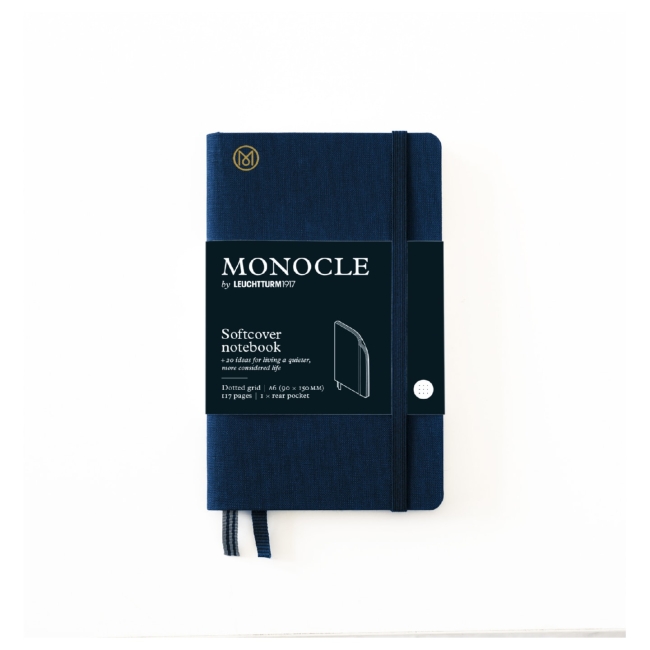 Блокнот Leuchtturm1917 Monocle A6 (9x15см.) 80г/м2 - 128 стр. в точку, мягкая обложка, цвет: Синий Неви