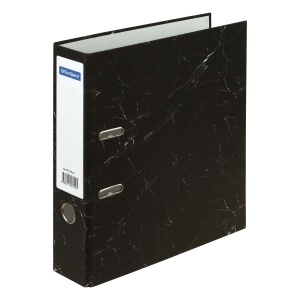 Папка-регистратор OfficeSpace 70мм, разборная, мрамор, черная
