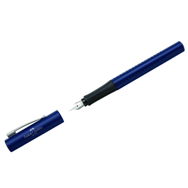 Ручка перьевая Faber-Castell "Grip 2011" синяя, F=0,6мм, трехгран., синий корпус Ручка перьевая Faber-Castell "Grip 2011" синяя, F=0,6мм, трехгран., синий корпус