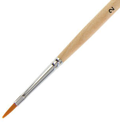 Кисть Roubloff синтетика №2 плоская рыжая для акварели, гуаши, масла с длинной ручкой купить в художественном магазине ArtCraft.Space с доставкой по всему миру