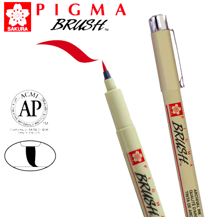 Набор цветных капиллярных ручек Sakura Pigma Micron Brush брашпены 6 штук купить в художественном магазине ArtCraft.Space с доставкой по РФ и СНГ