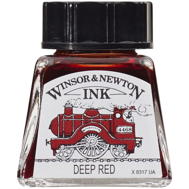Тушь Winsor&Newton для рисования, насыщенный красный, стекл. флакон 14мл