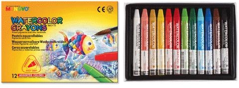 Мелки акварельные трехгранные, 12 цветов