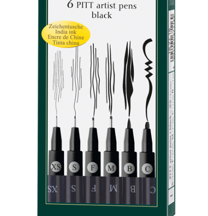 Набор черных линеров и брашпенов Faber-Castell Pitt Artist Pen 6 штук купить в художественном магазине ArtCraft.Space с доставкой по РФ и СНГ Набор черных линеров и брашпенов Faber-Castell Pitt Artist Pen 6 штук купить в художественном магазине ArtCraft.Space с доставкой по РФ и СНГ