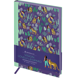 Ежедневник недатир. A5, 136л., кожзам, Greenwich Line "Vision. Lovely leopard", тон. блок