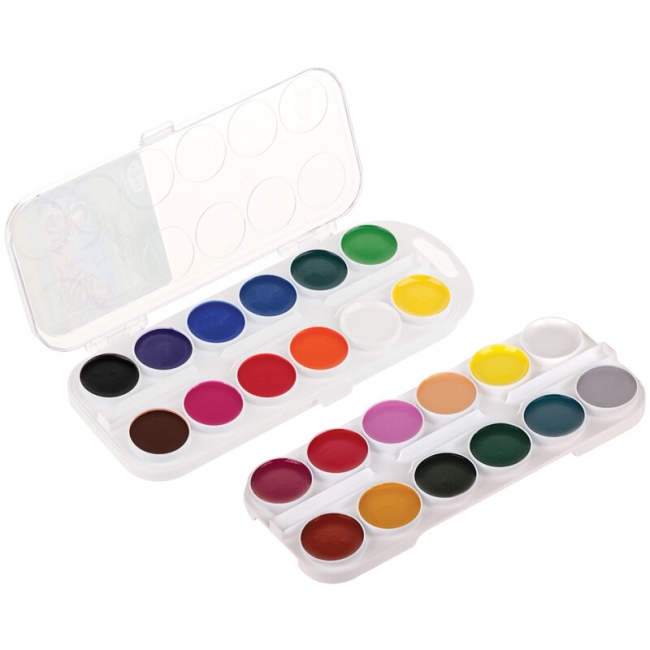 Акварель Гамма "Пчелка" детская медовая 24 цвета в пластиковом кейсе купить в художественном магазине ArtCraft.Space с доставкой по всему миру