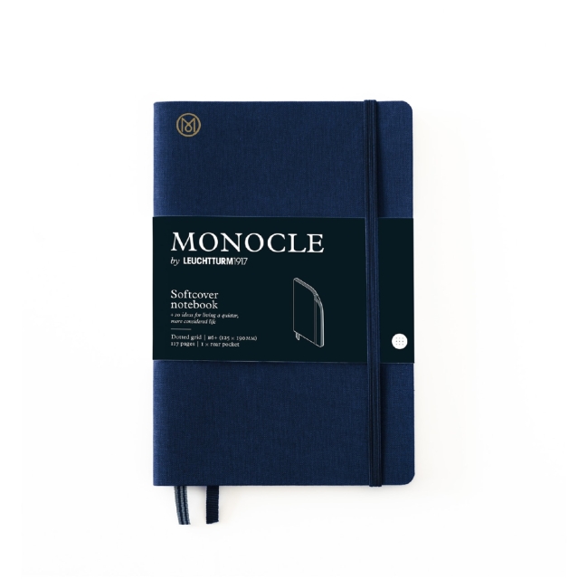 Блокнот Leuchtturm1917 Monocle B6+ (12.5x19см.) 80г/м2 - 128 стр. в точку, мягкая обложка, цвет: Синий Неви