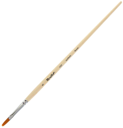 Кисть Roubloff синтетика №6 плоская рыжая для акварели, гуаши, масла с длинной ручкой купить в художественном магазине ArtCraft.Space с доставкой по всему миру