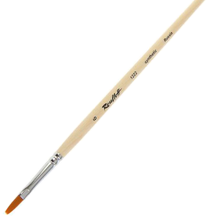 Кисть Roubloff синтетика №6 плоская рыжая для акварели, гуаши, масла с длинной ручкой купить в художественном магазине ArtCraft.Space с доставкой по всему миру