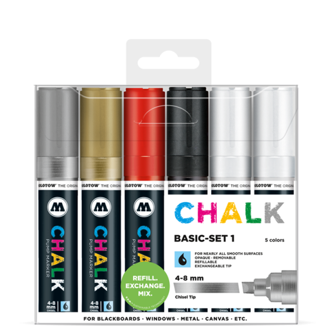 Molotow Набор маркеров CHALK Marker Basic-Set 1 6 шт 200474 4-8 мм