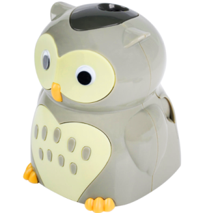 Точилка электрическая детская Berlingo "Owl", 1 отверстие, с контейнером, картон. уп.