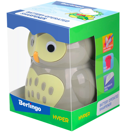 Точилка электрическая Berlingo Owl Сова для карандашей пластиковая с одним отверстием купить в художественном магазине ArtCraft.Space с доставкой по РФ и СНГ Точилка электрическая Berlingo Owl Сова для карандашей пластиковая с одним отверстием купить в художественном магазине ArtCraft.Space с доставкой по РФ и СНГ