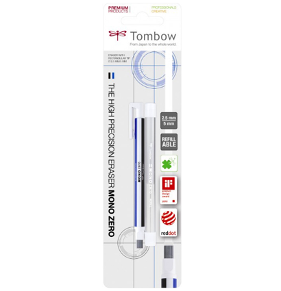 Комплект Tombow Mono Zero Eraser ластик-ручка + сменные ластики 2 шт (прямоугольный ластик) купить в фирменном художественном магазине ArtCraft.Space с доставкой по РФ и СНГ