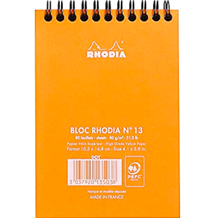 Блокнот Rhodia Classic в точку мягкая обложка оранжевый А5 / 80 листов / 80 гм купить в художественном магазине ArtCraft.Space