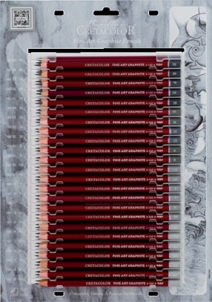 Дисплей PAD для чернографитовых карандашей "Cleos Graphite" с наполнением, 72 карандаша (твердости: HB, B, 2B, F по 6 шт; твердости: 3B,4B,5B,6B,7B,8B,9B, 2H,3H,4H,5H,6H,7H,8H,9H по 3 шт)