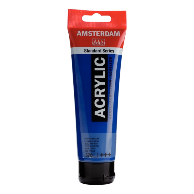 Краска акриловая Amsterdam туба 120мл №570 Синий фталоцианин