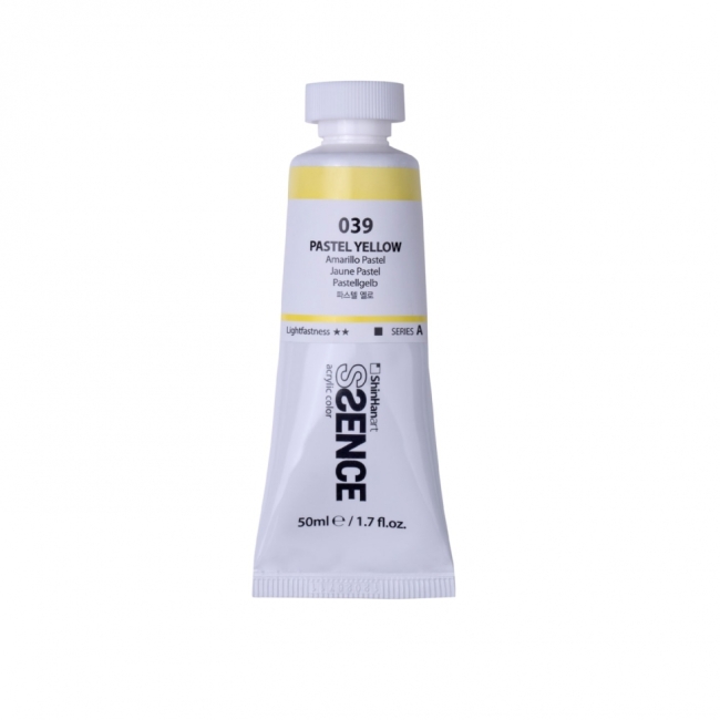 Краска акриловая ShinHan Ssence туба 50мл №39 Желтый пастельный Краска акриловая ShinHan Ssence туба 50мл №39 Желтый пастельный