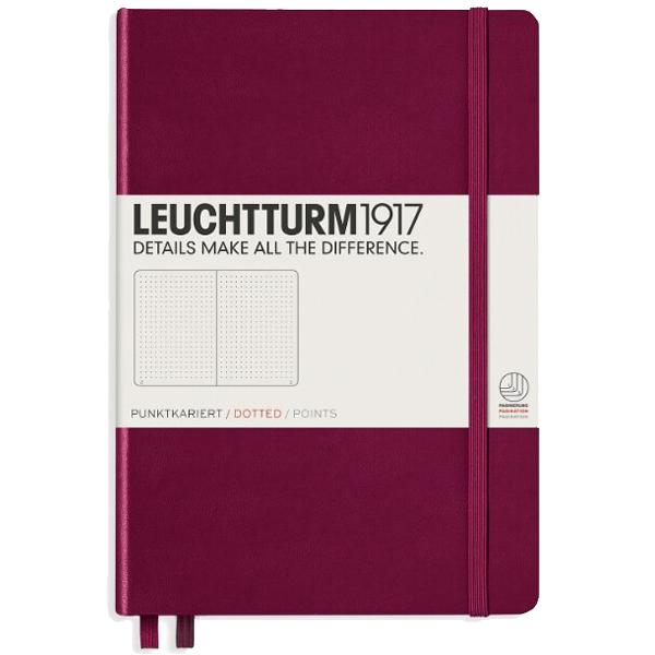 Блокнот Leuchtturm1917 Classic A5 (14.5x21см.) 80г/м2 - 251 стр. нелинованный, твердая обложка, цвет: Красный Портвейн
