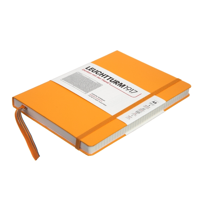 Блокнот Leuchtturm1917 Rising Colours A5 (14.5x21см.) 80г/м2 - 251 стр. в клетку, твердая обложка, цвет: Восходящее Солнце