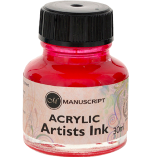 Тушь акриловая Manuscript 30мл стекло Маджента,