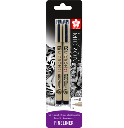 Набор черных капиллярных ручек Sakura Pigma Micron 0.25 мм 2 штуки купить в магазине ArtCraft.Space с доставкой по всему миру
