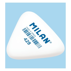Ластик MILAN 428 треугольный 51*46*13 мм из синтетического каучука для стирания графита, цвет белый