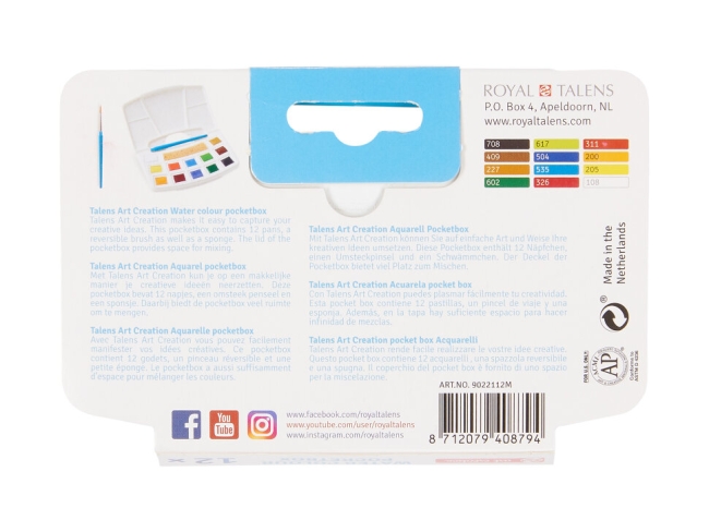 Акварель Art Creation Royal Talens набор 12 кювет в пластиковом кейсе купить в художественном магазине ArtCraft.Space с доставкой по всему миру