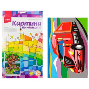 Картина по номерам Lori "Американский грузовик" А4, с акриловыми красками, картон, европодвес