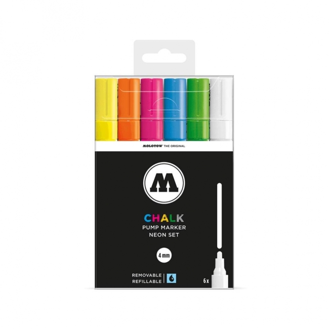 Molotow Набор маркеров CHALK Marker Basic-Set 2 6 шт 200473 4 мм