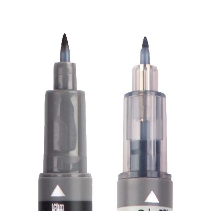 Двусторонний брашпен Tombow Fudenosuke Twin (маркер-кисть), серый + черный купить в магазине для художников ArtCraft.Space с доставкой по РФ и СНГ