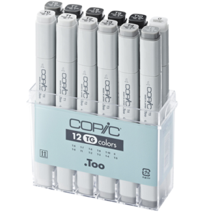 Набор маркеров  "COPIC"  TG  (12 шт) в пластик.контейнере