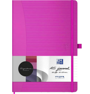 Блокнот OXFORD Signature A5 80л линейка фиксирующая резинка карман твердая обложка розовый,