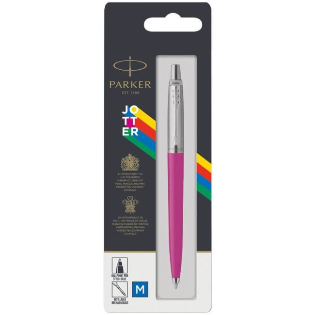 Ручка шариковая Parker "Jotter Magenta CT", синяя, 1,0мм, кнопочн., пластик. корпус, блистер Ручка шариковая Parker "Jotter Magenta CT", синяя, 1,0мм, кнопочн., пластик. корпус, блистер